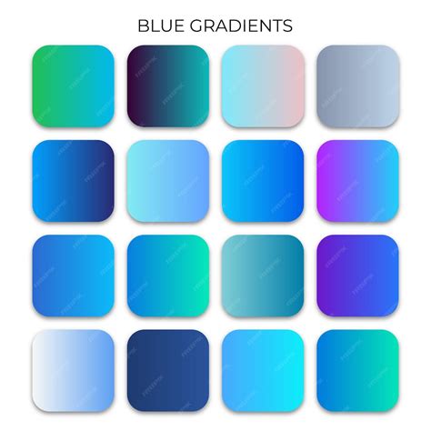 Premium Vector | SET OF BLUE GRADIENT COLOR PALETTE