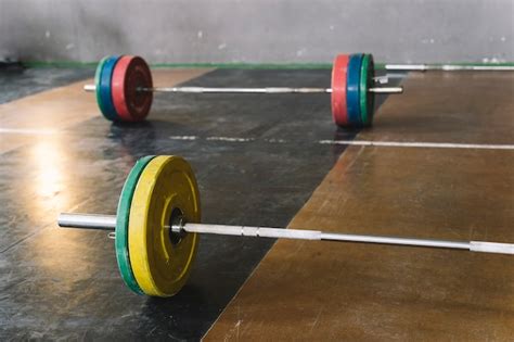 Free Photo | Two barbells in gym