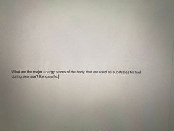 Answered: What are the major energy stores of the… | bartleby