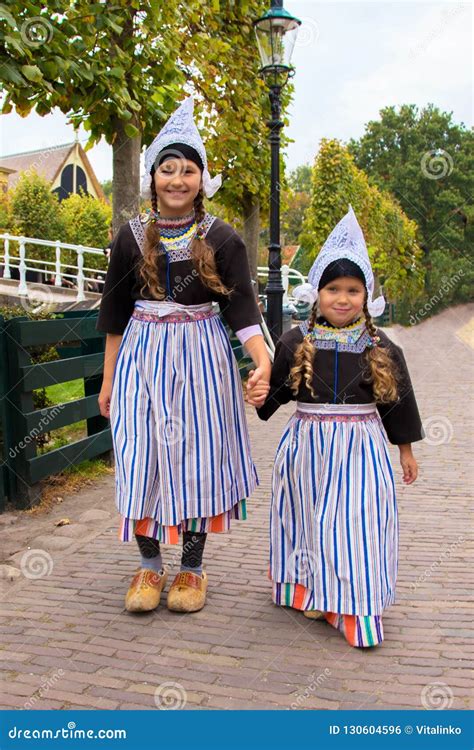 Children In National Vintage Dutch Costumes. Royalty-Free Stock Image ...