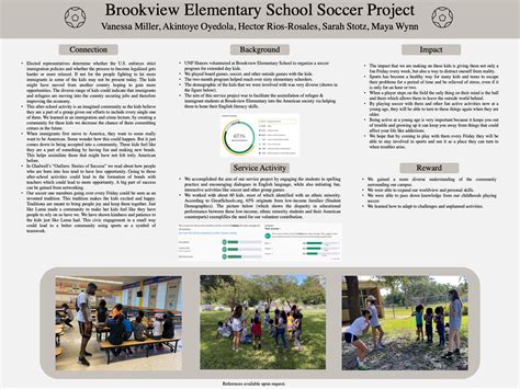 Brookview Elementary School Soccer Project – First Year Experience Fall 2021