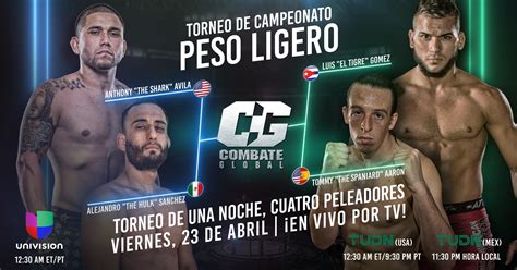 Combate Global: ¡Torneo peso ligero de una noche, cuatro peleadores ...