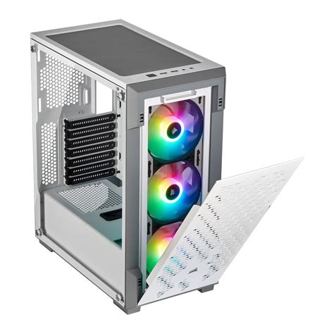 Corsair White iCUE 220T Addressable RGB Airflow Midi PC Gaming Case