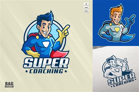 Superhero Cartoon Mascot Logo | Creative Market