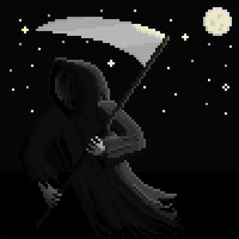 Grim Reaper, Pixel Art | Pixel art, Pixel art tutorial, Grim reaper