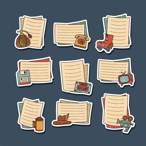 Premium Vector | Vintage Journal Stickers