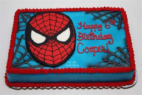 Square Spiderman Cake - birthday card message