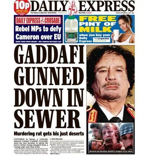 Gaddafi dead: How Colonel Gaddafi's death made headlines around the ...