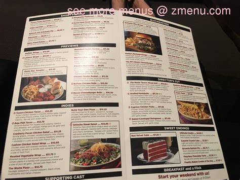 Menu at Movie Tavern Flourtown pub & bar, Flourtown