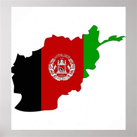 Afghanistan Flag Map full size Poster | Zazzle.com