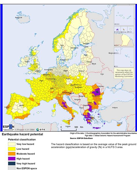 Europe: earthquake hazard map - Maps - Knowledge Base - PreventionWeb.net