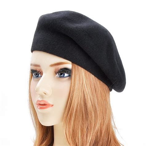 ZLYC Womens Reversible Cashmere Beret Hat Double Layers French Beret, Black | eBay