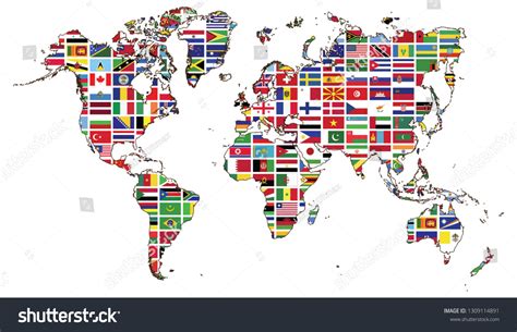 World Map World Flag Collectionworld Flags Stock Vector (Royalty Free ...