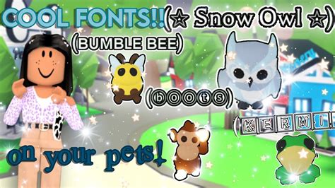 Adopt me pet names fonts