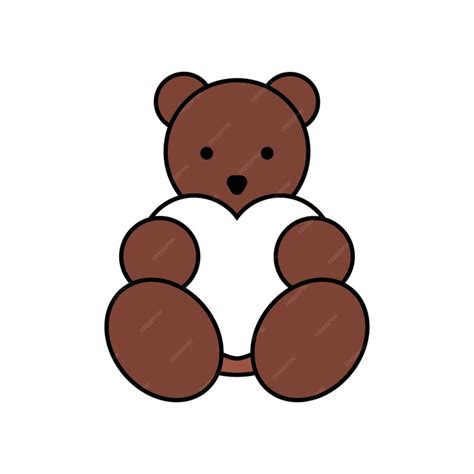 Premium Vector | Teddy bear hugging heart icon vector illustration of a ...