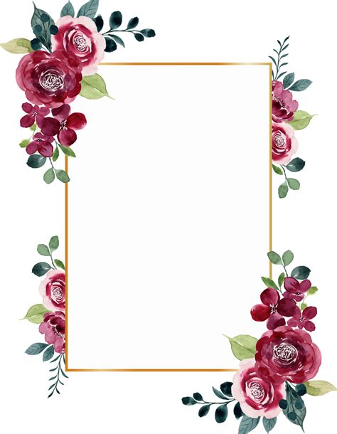 Red flower frame Free Vector | Flower frame png, Flower frame, Flower ...