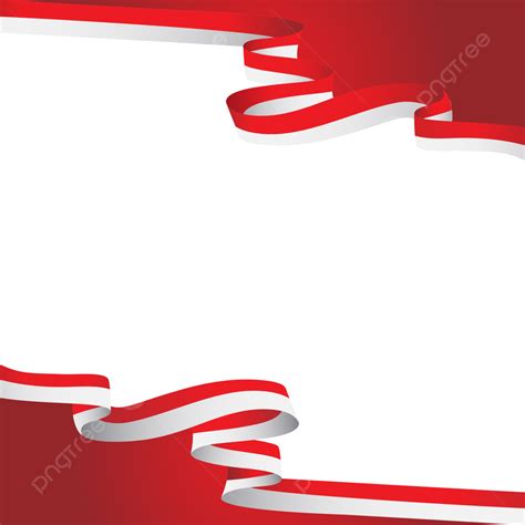 Merah Putih Vector Art PNG, Bendera Merah Putih Ribbon Frame Border, Bendera Merah Putih, Ribbon ...