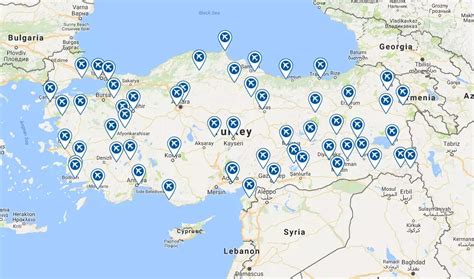 Airports in Turkey on Map - Destinations