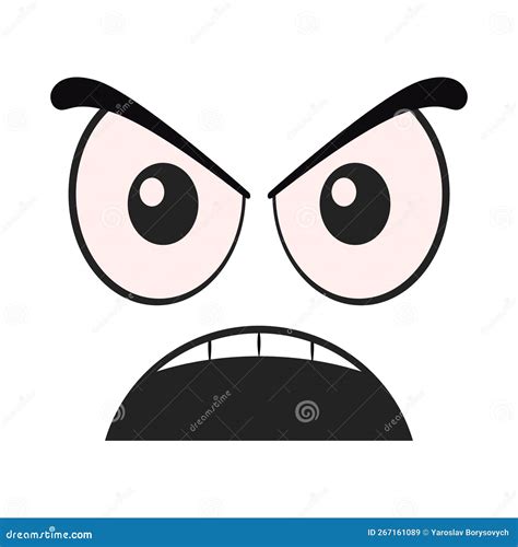 Cartoon Angry Face Expression Vector Stock Vector - Illustration of ...