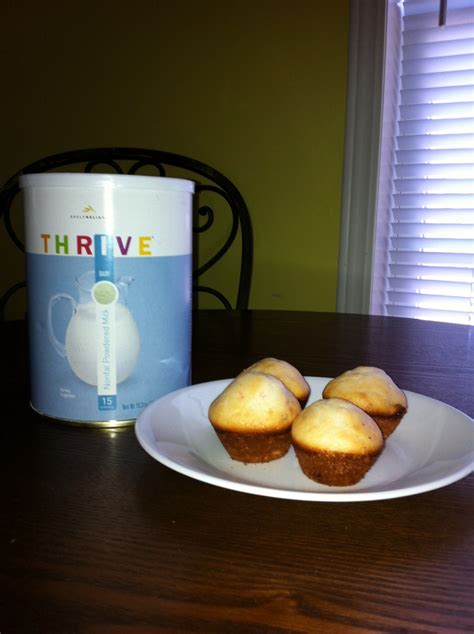 Muffins made with THRIVE Nonfat Powdered Milk! Our milk has a 25 year shelf life unopened and 2 ...