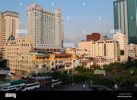 Nguyen Hue Street. District 1. Caravelle and Sheraton hotels. Ho Chi Minh City (Saigon). Vietnam ...