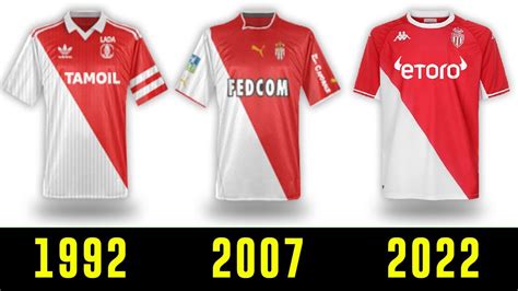 The Evolution of AS Monaco Jersey 1988 - 2022 | AS Monaco Kits History ...