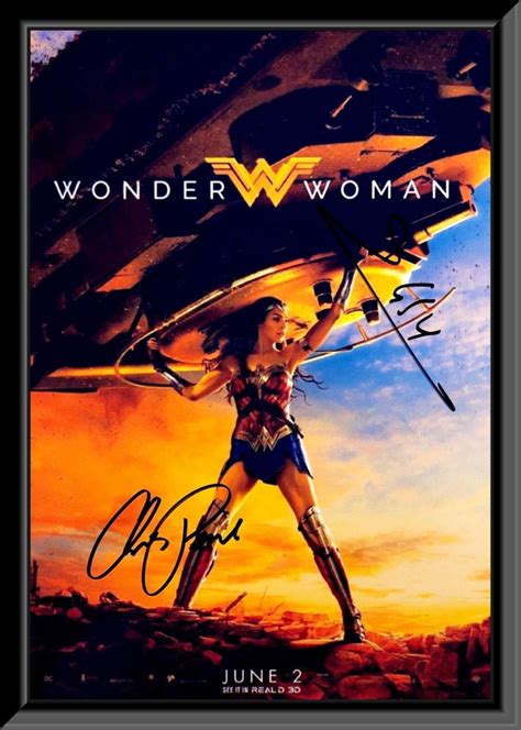 Wonder Woman Gal Gadot signed movie poster, 27x40 inches - Contemporary - Prints And Posters ...