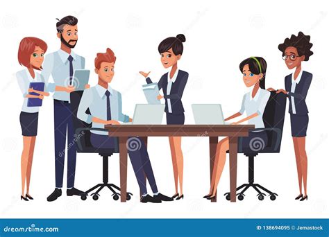 Executive Business Coworkers Cartoon Stock Vector - Illustration of adult, corporate: 138694095