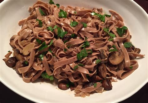 Chestnut Flour Pasta with Mixed Mushrooms in Light Cream Sauce ...