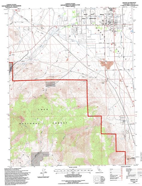 Bishop topographic map, CA - USGS Topo Quad 37118c4