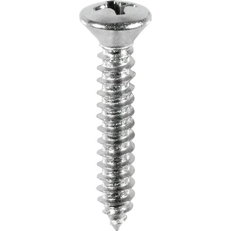 100 #8 X 1" Phillips Oval Head Tapping Screws Chrome - Walmart.com - Walmart.com