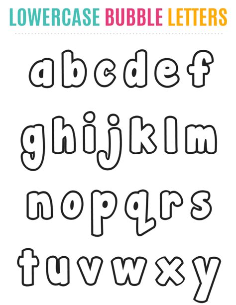 Bubble Alphabet Letters To Print And Trace