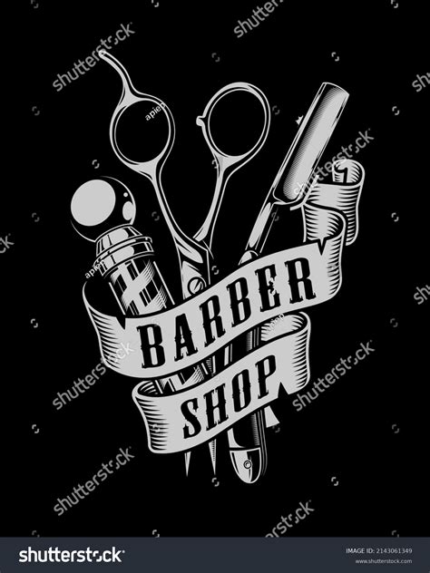 Black White Logo Vector Design Barber Stock Vector (Royalty Free) 2143061349 | Shutterstock