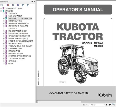 Kubota Tractor MX5400 MX6000 Operators Manual | Auto Repair Manual Forum - Heavy Equipment ...