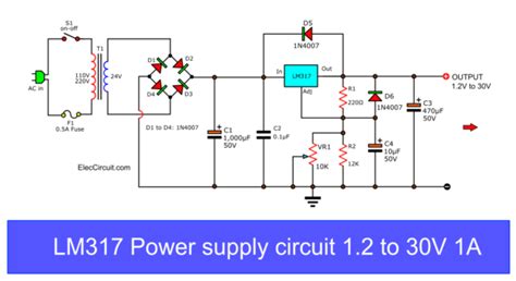 LM317 Power Supply (My First Circuit) | ElecCircuit