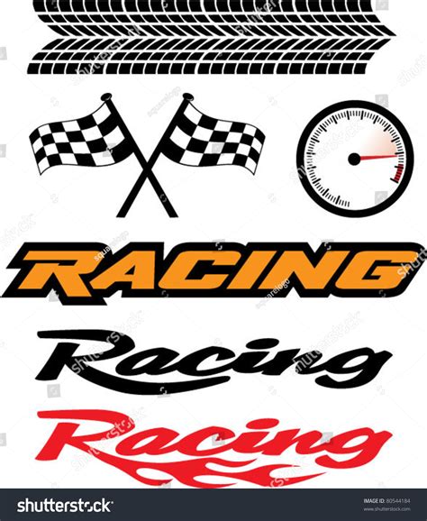 Racing Icons Stock Vector Illustration 80544184 : Shutterstock