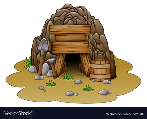 Cartoon cave entrance Royalty Free Vector Image