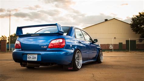 Download wallpaper 3840x2160 subaru, impreza, wrx, sti, blue, rear view ...