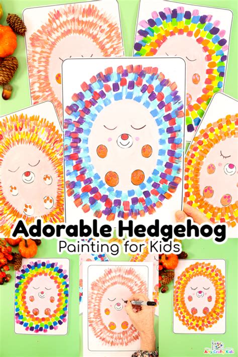 Cute Hedgehog Painting Idea for Kids - Arty Crafty Kids