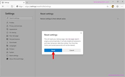 How to reset Microsoft Edge Browser