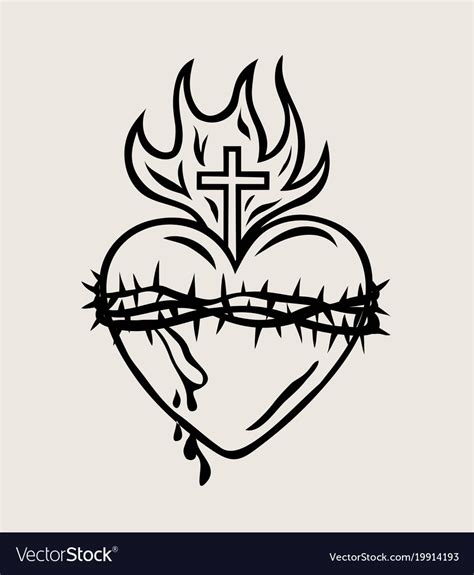 The sacred heart of jesus Royalty Free Vector Image