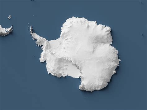 Antarctica Shaded Relief – Visual Wall Maps Studio