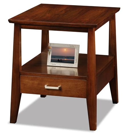 Leick Delton Storage Solid Wood End Table with Drawer - Home - Furniture - Living Room Furniture ...