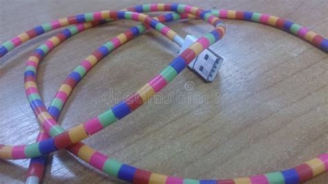 Colorful Cable Charge Telephone Stock Photo - Image of cable, mobile: 49204840