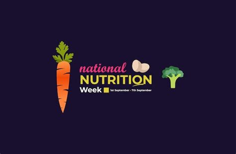 Premium Vector | National nutrition week logo poster banner illustration