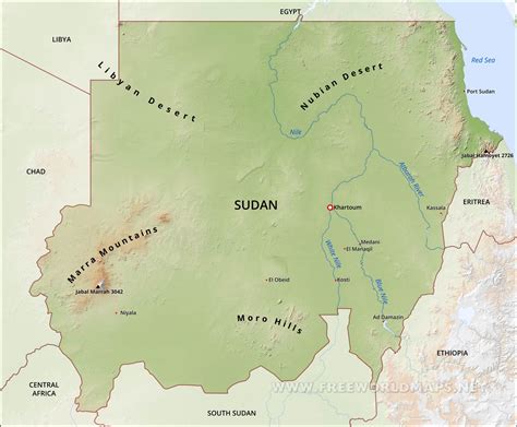 Sudan Physical Map