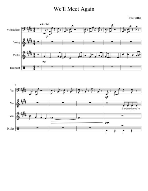 We'll Meet Again Sheet music for Vocals, Violin, Cello, Drum group (Mixed Quartet) | Musescore.com