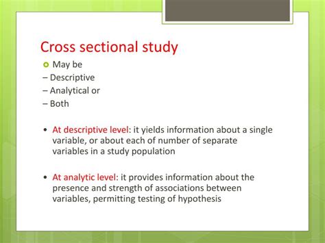 PPT - CROSS SECTIONAL STUDY PowerPoint Presentation - ID:1882043