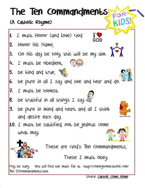 Catholic Ten Commandments Printable