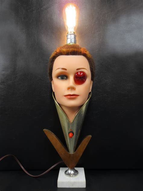 Steampunk Android Mannequin Head Lamp 24", Dune Tulip Lady, Edison Light Bulb | Edison light ...